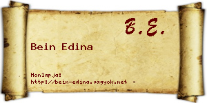 Bein Edina névjegykártya